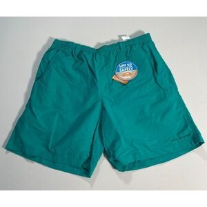 Columbia PFG Shorts Mens M Teal Omni-Shade UPF 50 Nylon Fishing Swim Trunks